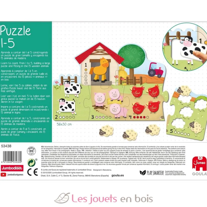 Puzzle chiffres de 1 à 5 - Goula
