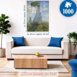 Puzzle d'art 1000 pièces - Femme à l'ombrelle Claude Monet - Ravensburger