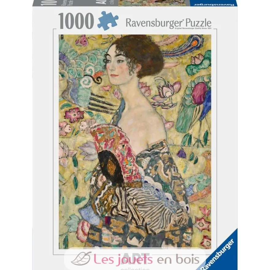 Puzzle d'art 1000 pièces - La dame à l’éventail Gustav Klimt - Ravensburger