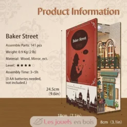 Puzzle 3D Baker Street en bois - Book Nook - Tonecheer