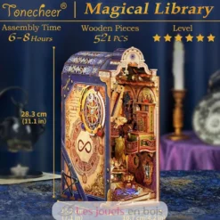 Puzzle 3D Bibliothèque magique en bois - Book Nook - Tonecheer