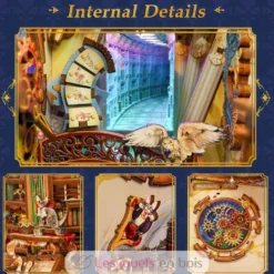 Puzzle 3D Bibliothèque magique en bois - Book Nook - Tonecheer