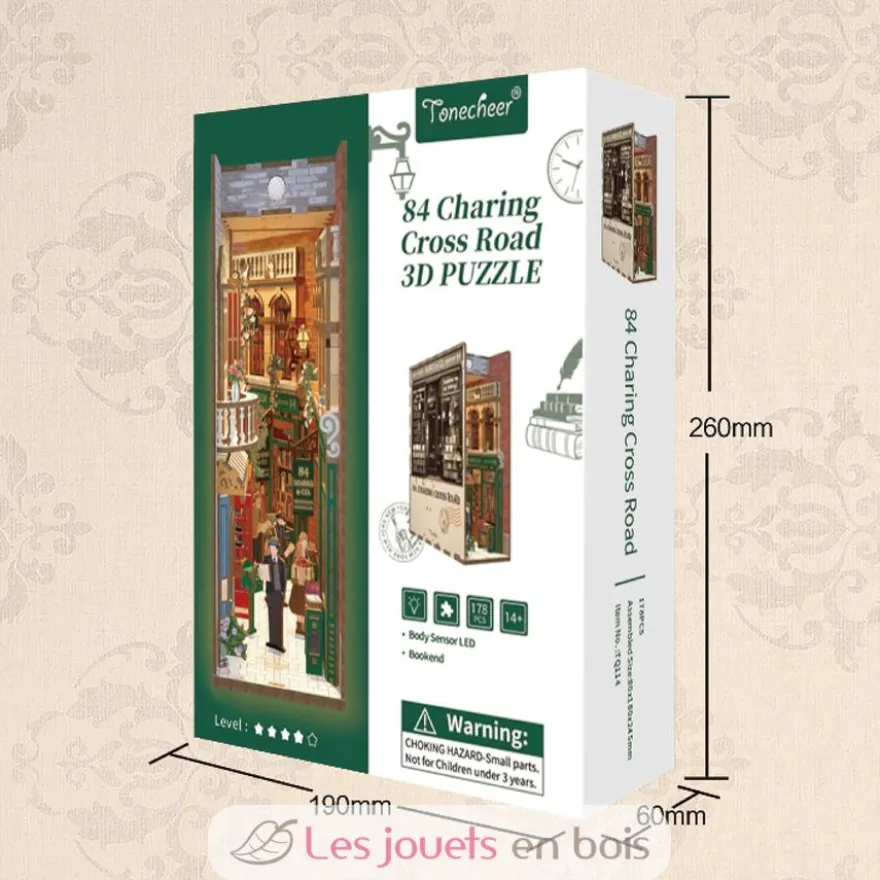 Puzzle 3D 84 Charing Cross Road en bois - Book Nook - Tonecheer