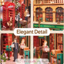 Puzzle 3D 84 Charing Cross Road en bois - Book Nook - Tonecheer