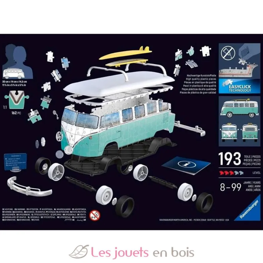 Puzzle 3D Combi T1 Volkswagen Chrome 162 pièces - Ravensburger