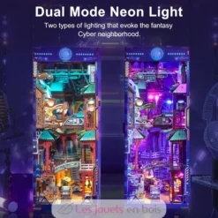 Puzzle 3D Cyber City en bois - Book Nook - Tonecheer