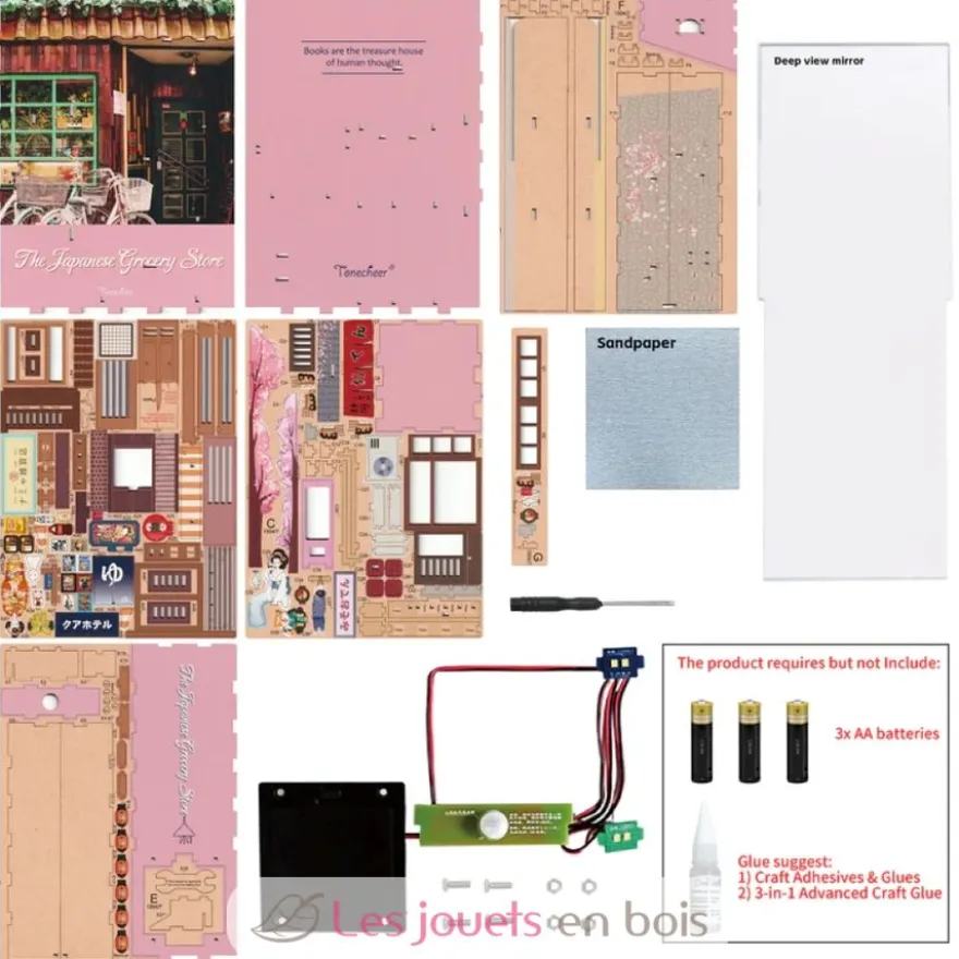 Puzzle 3D Epicerie Japonaise en bois - Book Nook - Tonecheer