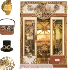 Puzzle 3D Fantaisie vapeur en bois - Book Nook - Tonecheer