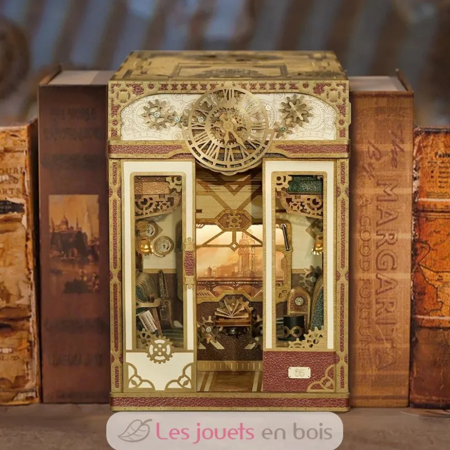 Puzzle 3D Fantaisie vapeur en bois - Book Nook - Tonecheer