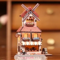 Puzzle 3D La boulangerie du moulin en bois - Mini Book Nook - Cartartem