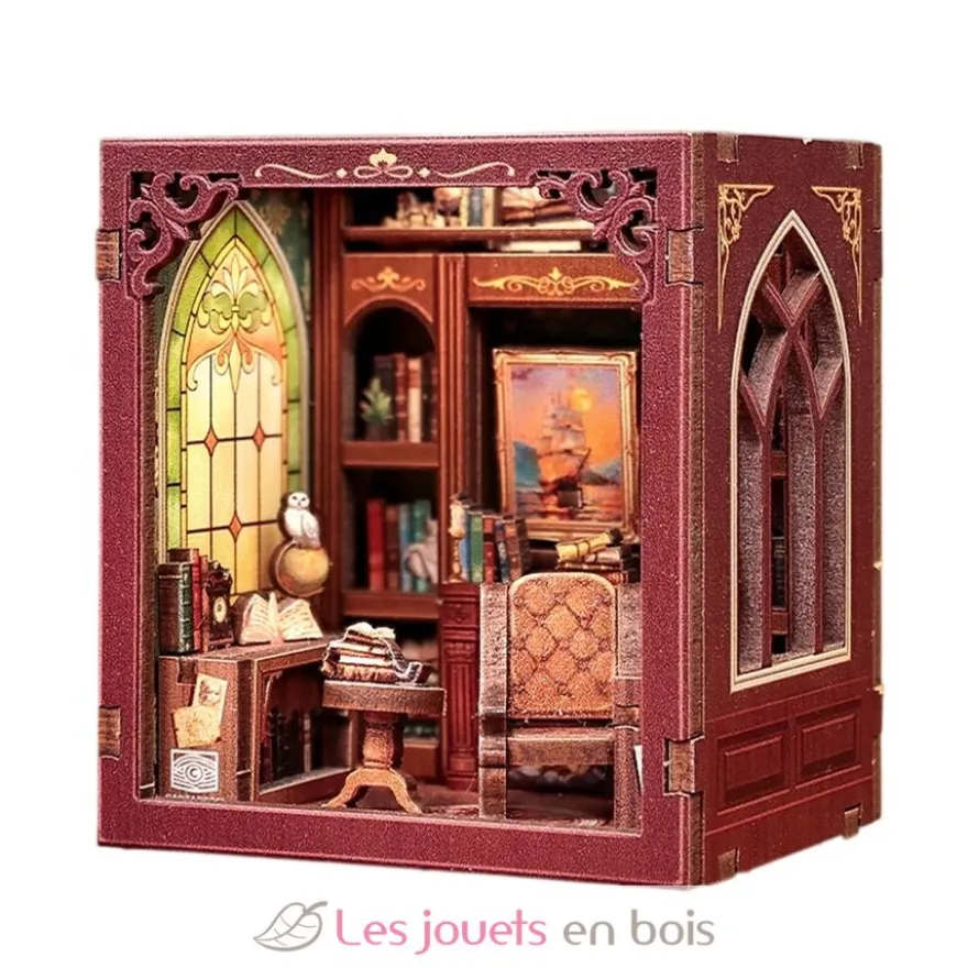 Puzzle 3D Le salon du gentleman en bois - Mini Book Nook - Cartartem