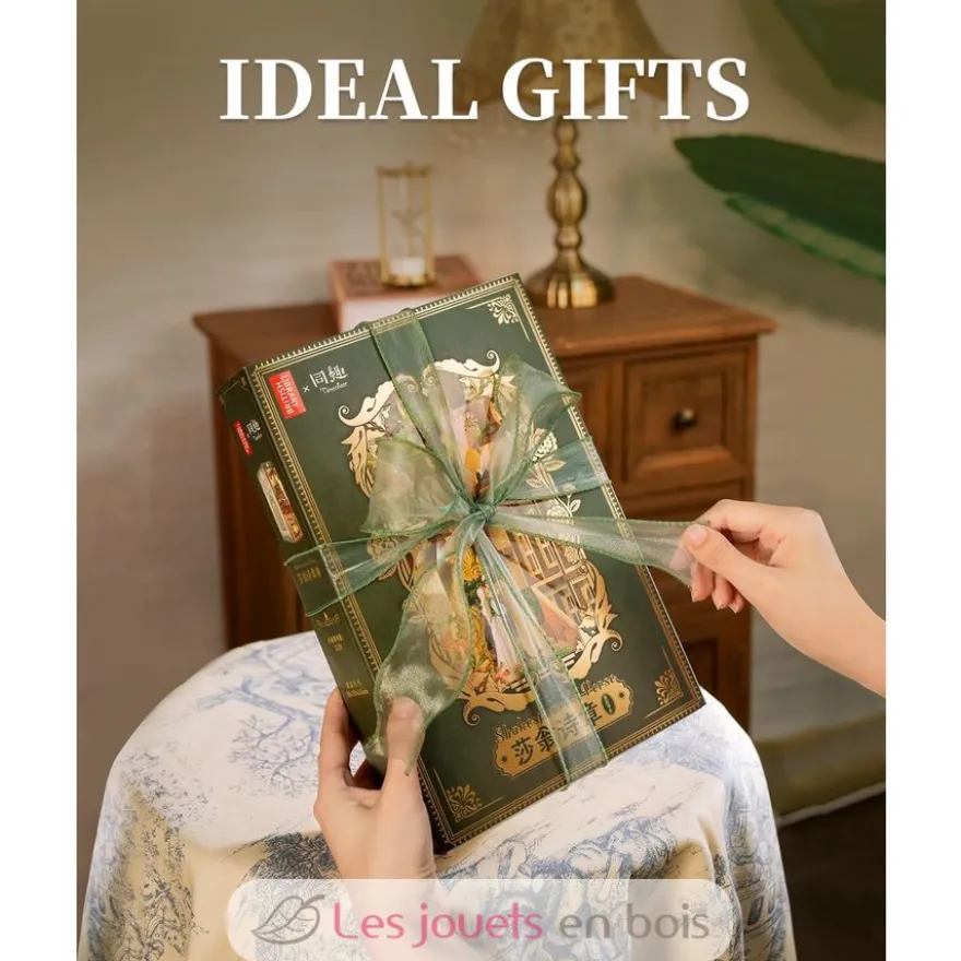 Puzzle 3D Les vers de Shakespeare en bois - Book Nook - Tonecheer