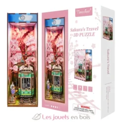 Puzzle 3D Le voyage de Sakura en bois - Book Nook - Tonecheer