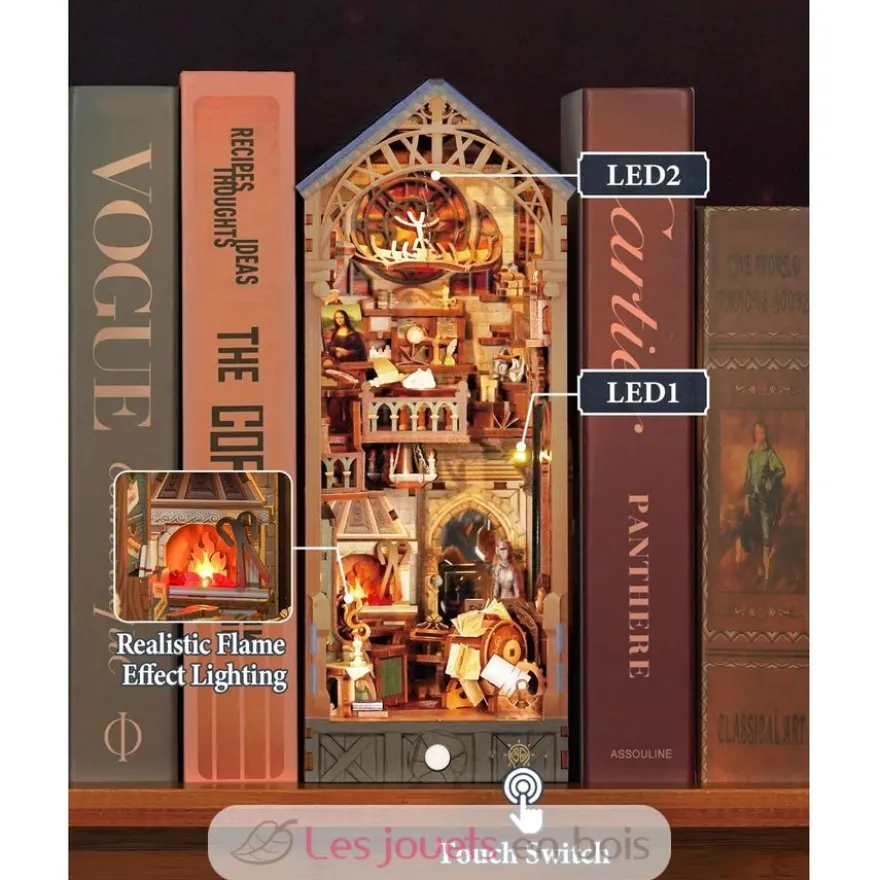 Puzzle 3D Léonard de Vinci en bois - Book Nook - Tonecheer