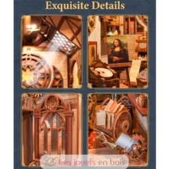 Puzzle 3D Léonard de Vinci en bois - Book Nook - Tonecheer
