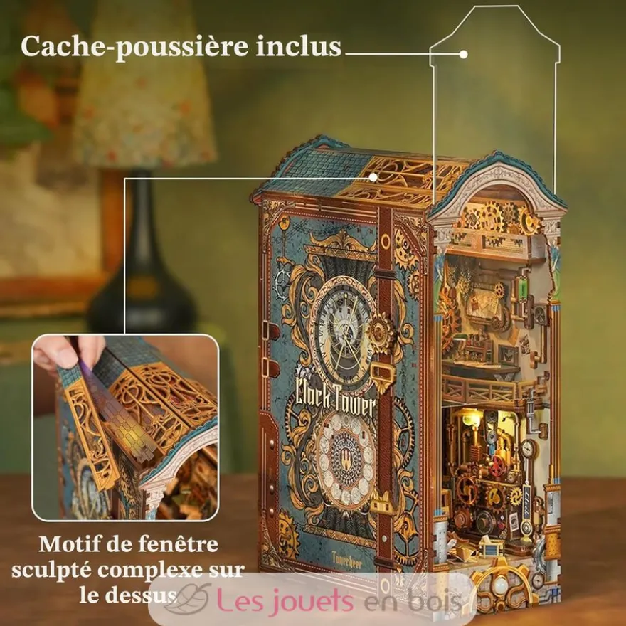 Puzzle 3D Tour de l'horloge en bois - Book Nook - Tonecheer