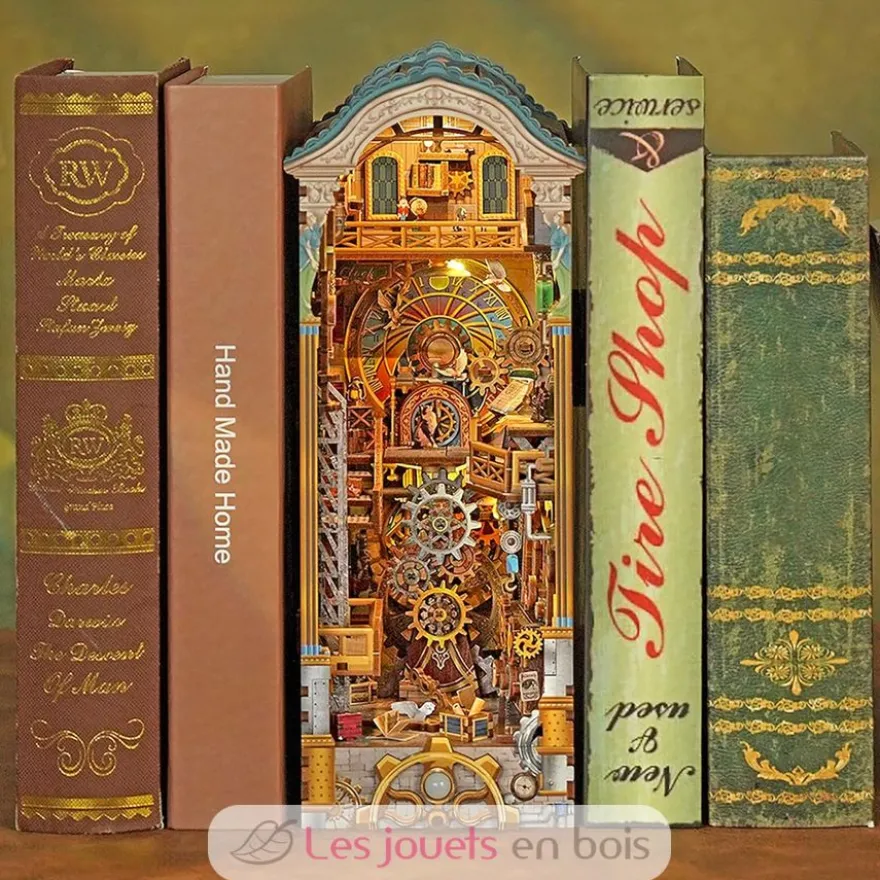 Puzzle 3D Tour de l'horloge en bois - Book Nook - Tonecheer
