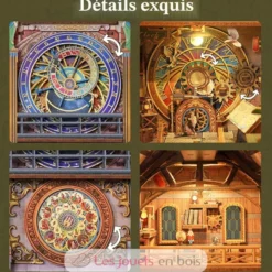 Puzzle 3D Tour de l'horloge en bois - Book Nook - Tonecheer
