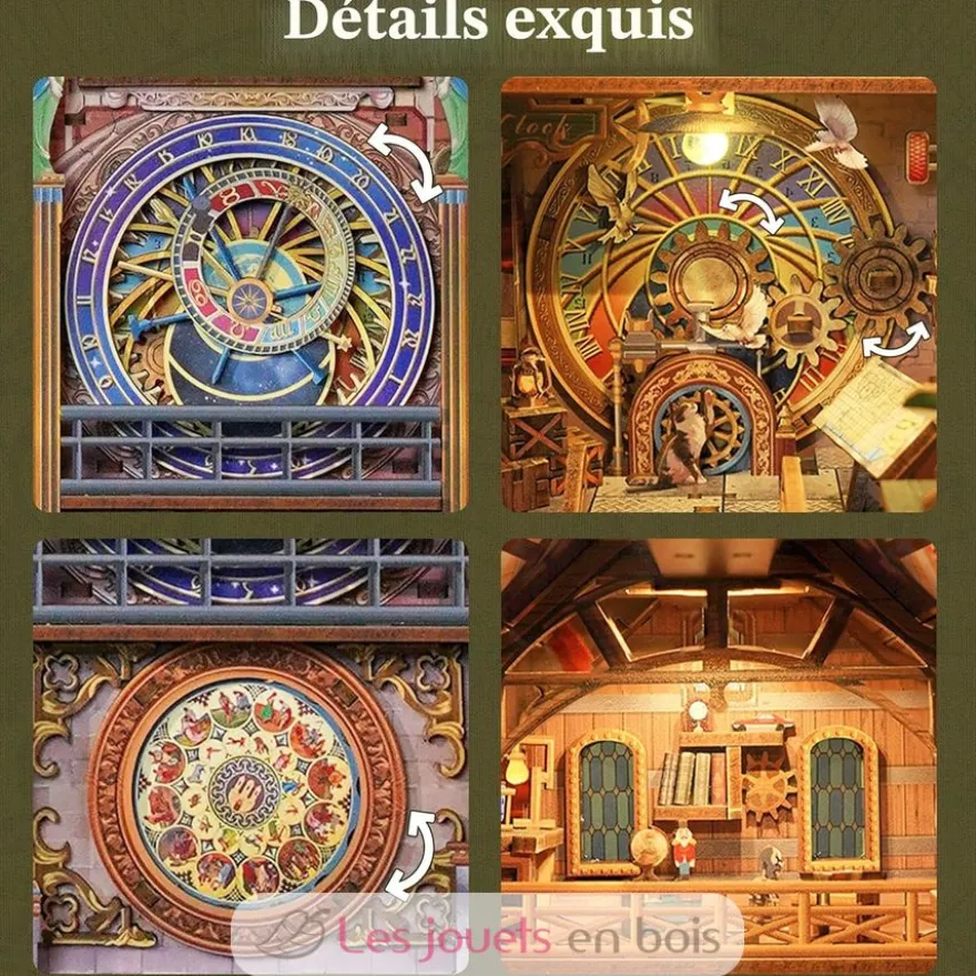Puzzle 3D Tour de l'horloge en bois - Book Nook - Tonecheer
