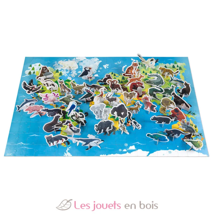 Puzzle éducatif Animaux menacés 200 pcs - Janod