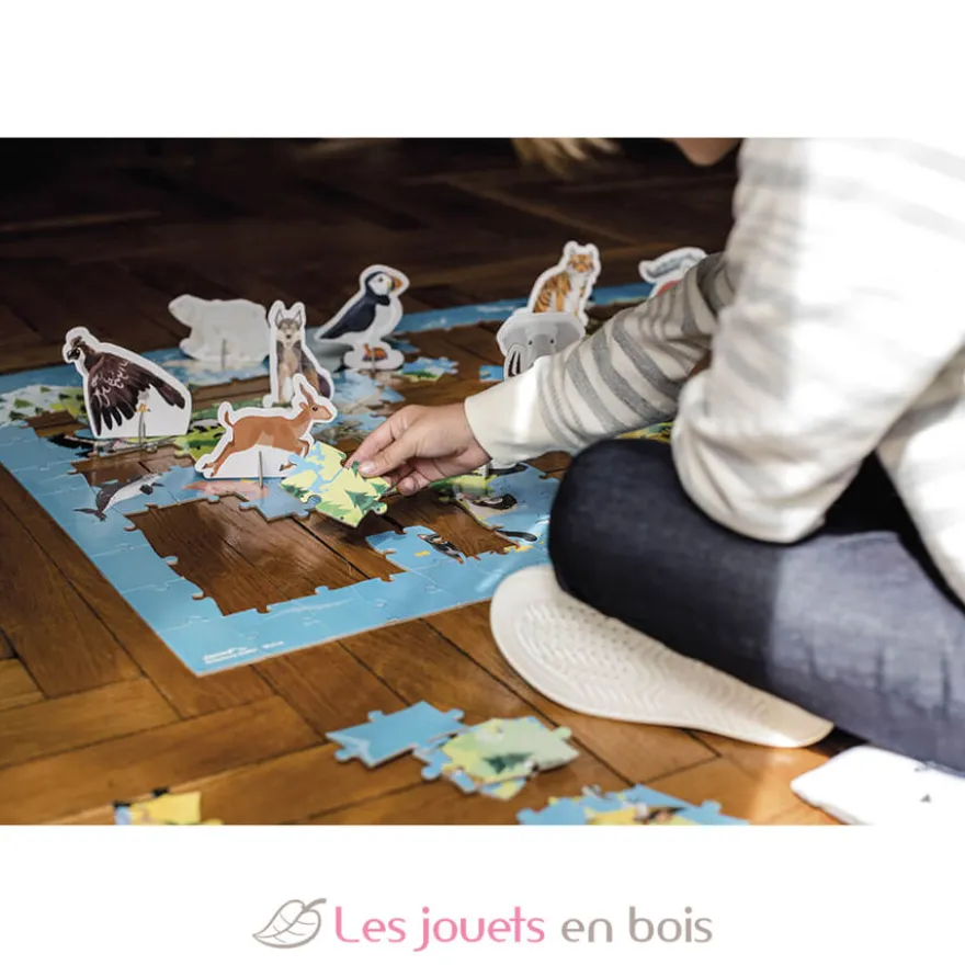Puzzle éducatif Animaux menacés 200 pcs - Janod