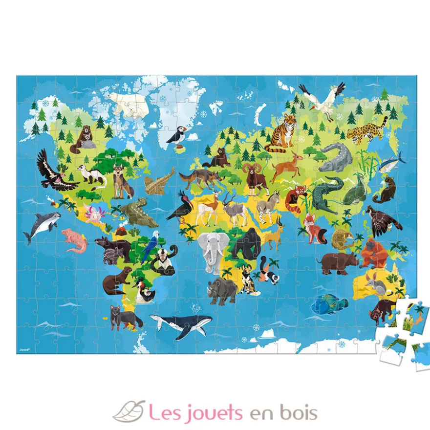 Puzzle éducatif Animaux menacés 200 pcs - Janod