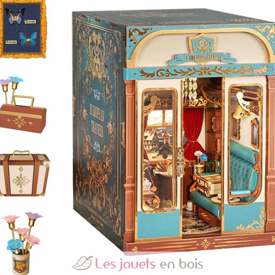 Puzzle 3D Voyages en Europe en bois - Book Nook - Tonecheer