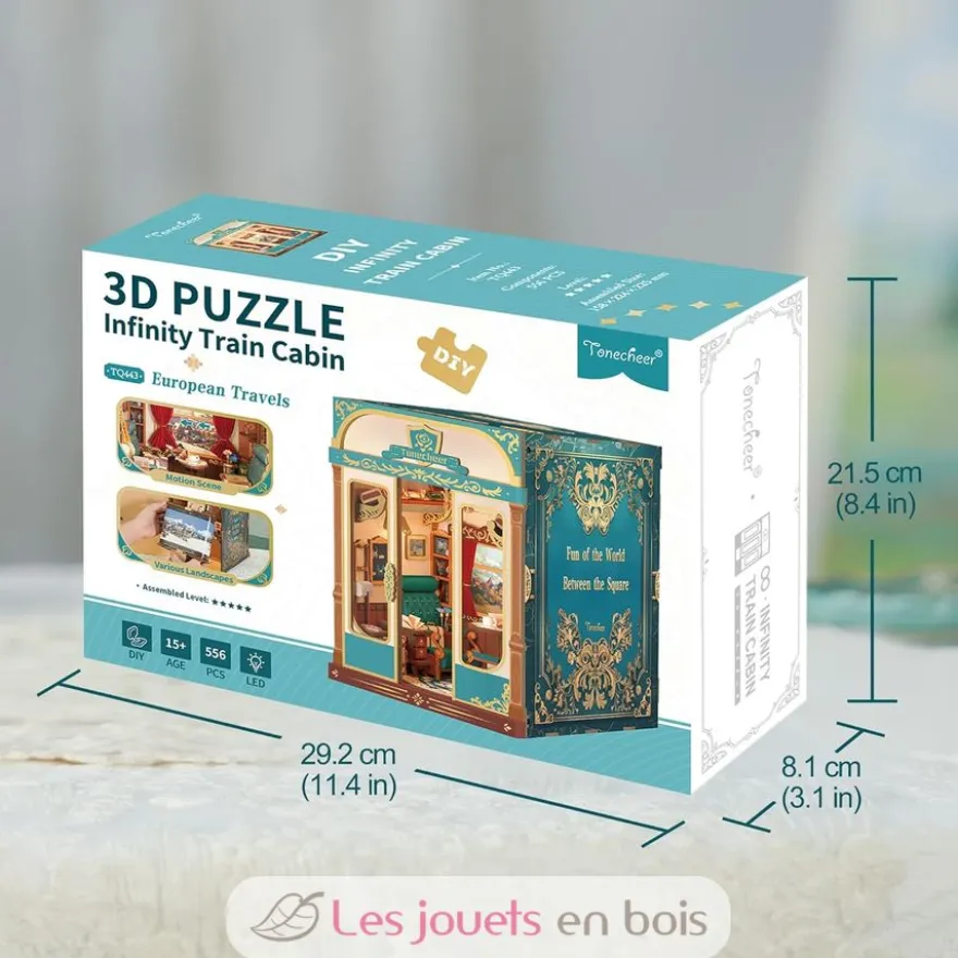 Puzzle 3D Voyages en Europe en bois - Book Nook - Tonecheer