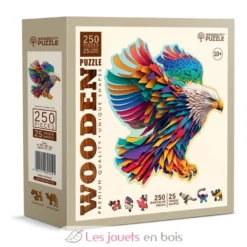 Puzzle en bois Aigle coloré 250 pcs - Wooden City