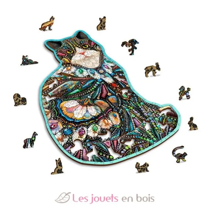 Puzzle en bois Chat aux bijoux 250 pcs - Wooden City