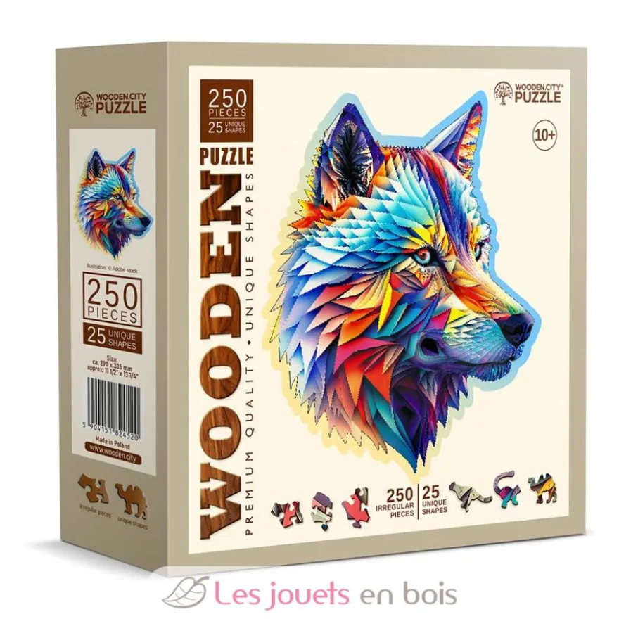 Puzzle en bois Loup élégant 250 pcs - Wooden City