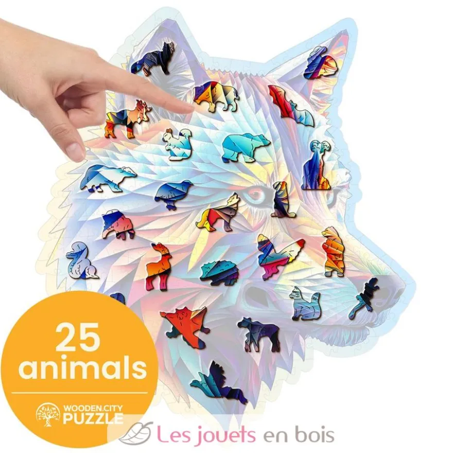 Puzzle en bois Loup élégant 250 pcs - Wooden City