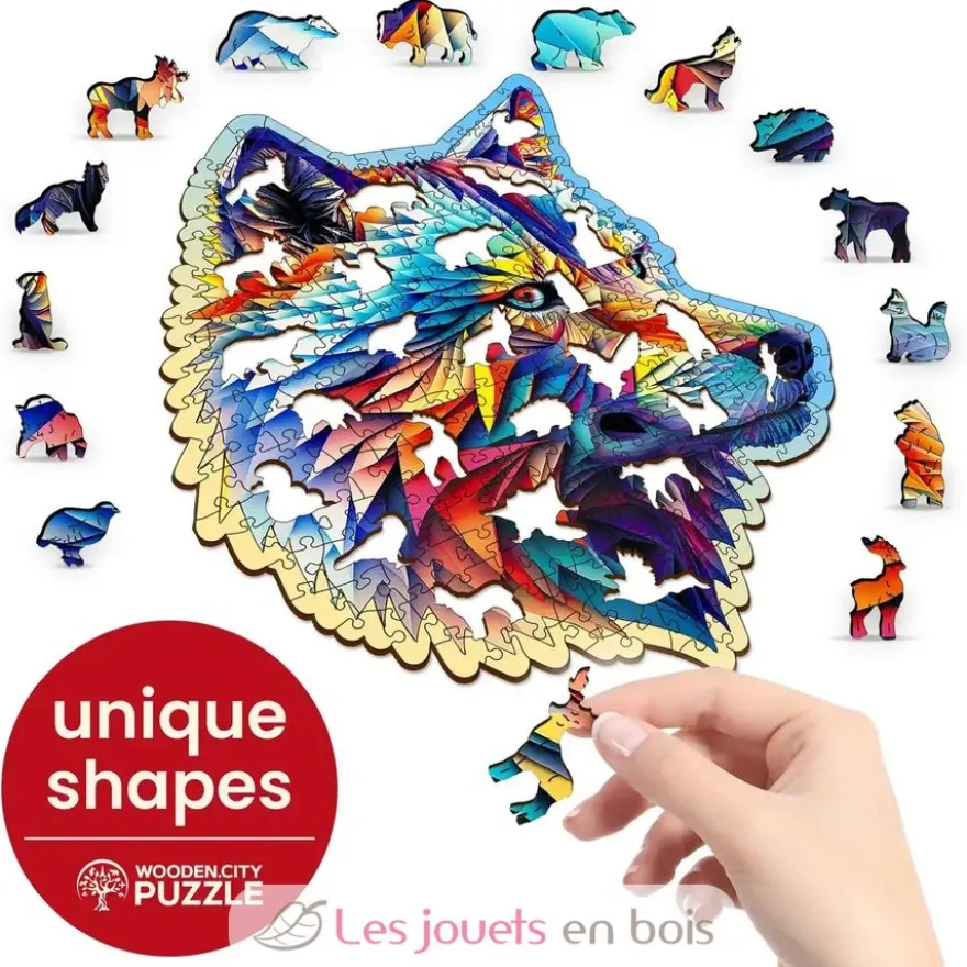 Puzzle en bois Loup élégant 250 pcs - Wooden City