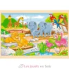 Puzzle en bois réversible ferme et zoo 24 pièces - Goki