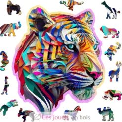 Puzzle en bois Tigre coloré 150 pcs - Wooden City