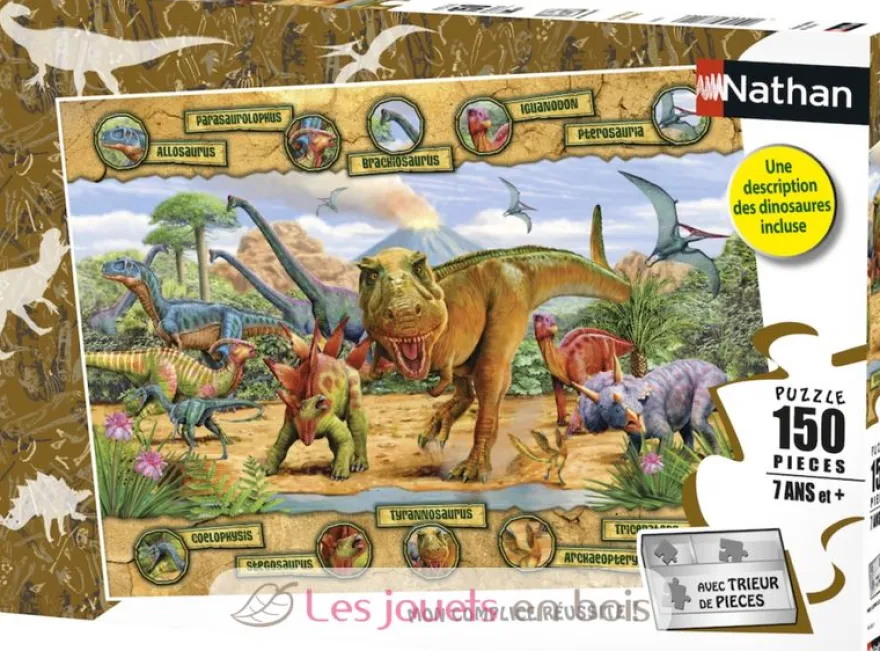 Puzzle Les espèces de dinosaures 150 pcs - Nathan