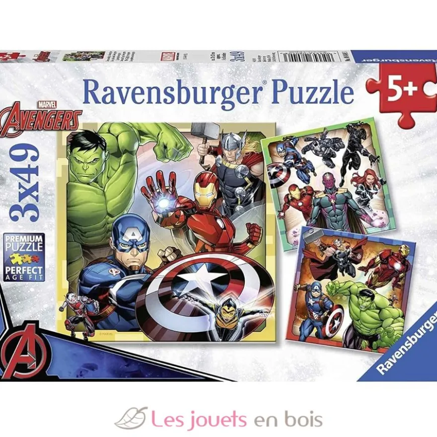 Puzzle Les puissants Avengers 3x49 pcs - Ravensburger