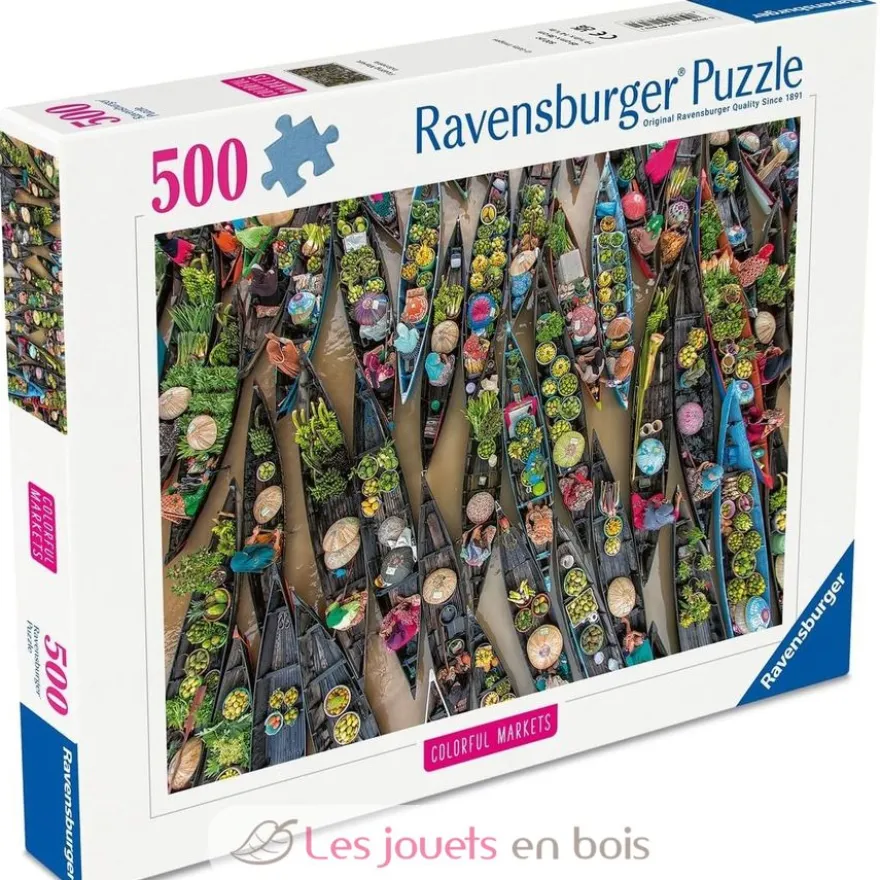 Puzzle Marché flottant en Indonésie 500 pièces - Ravensburger
