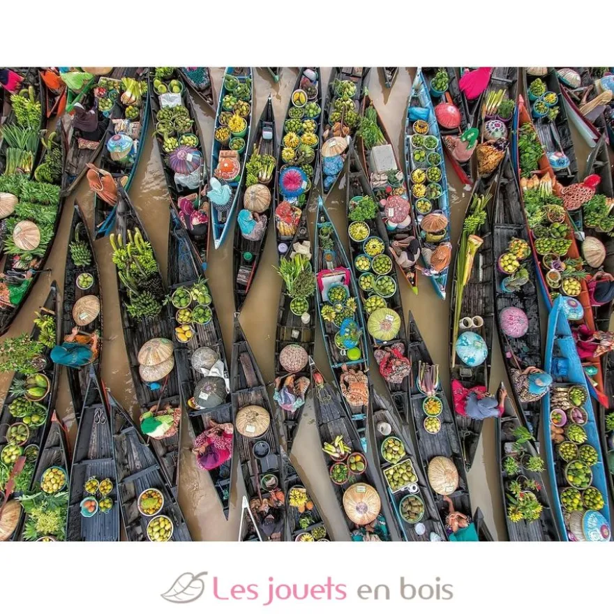 Puzzle Marché flottant en Indonésie 500 pièces - Ravensburger