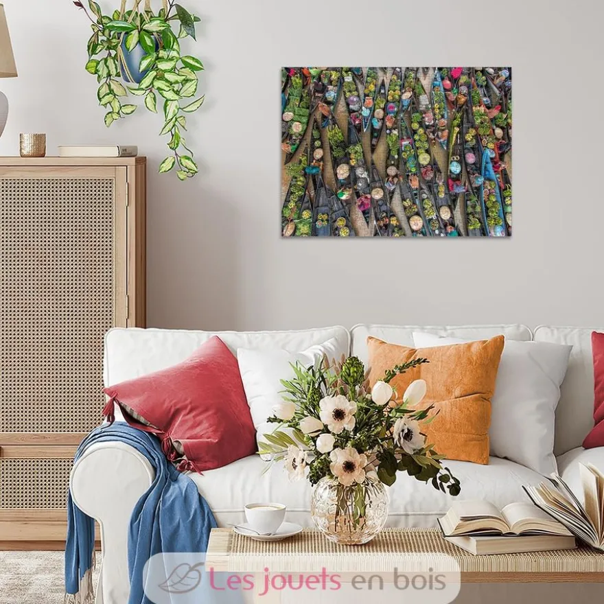 Puzzle Marché flottant en Indonésie 500 pièces - Ravensburger