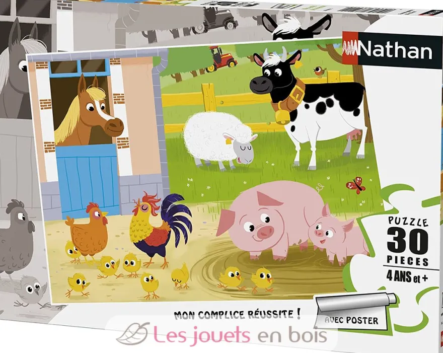 Puzzle Mes amis de la ferme 30 pcs - Nathan