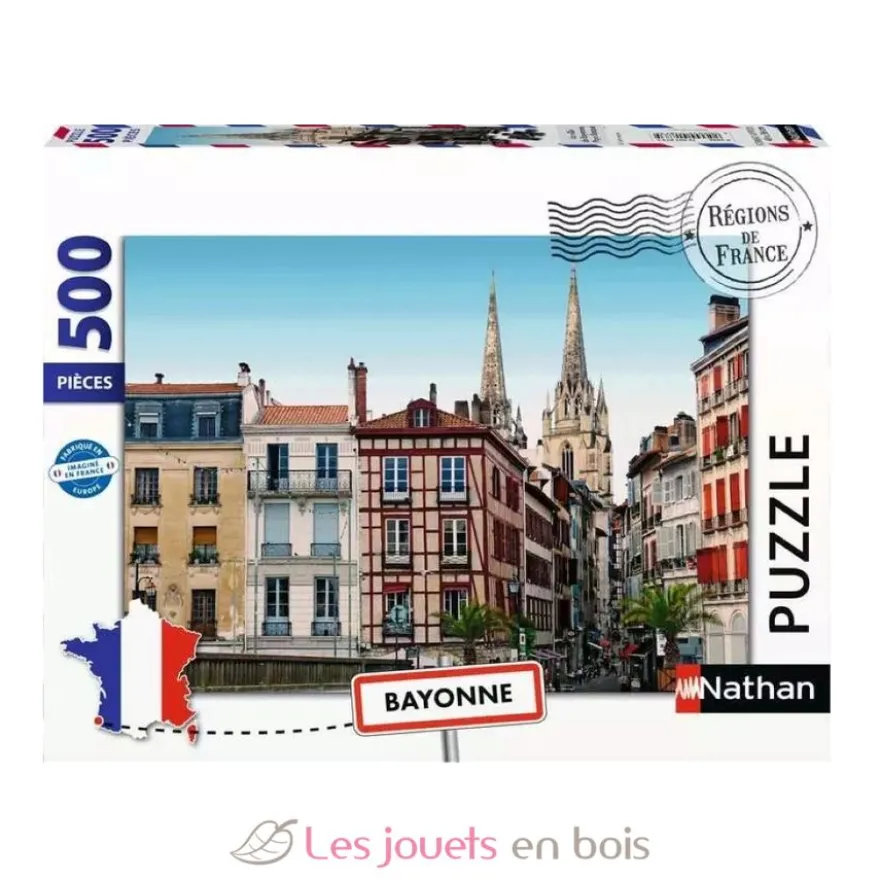 Puzzle 500 pièces - La ville de Bayonne - Collection Régions de France - Nathan