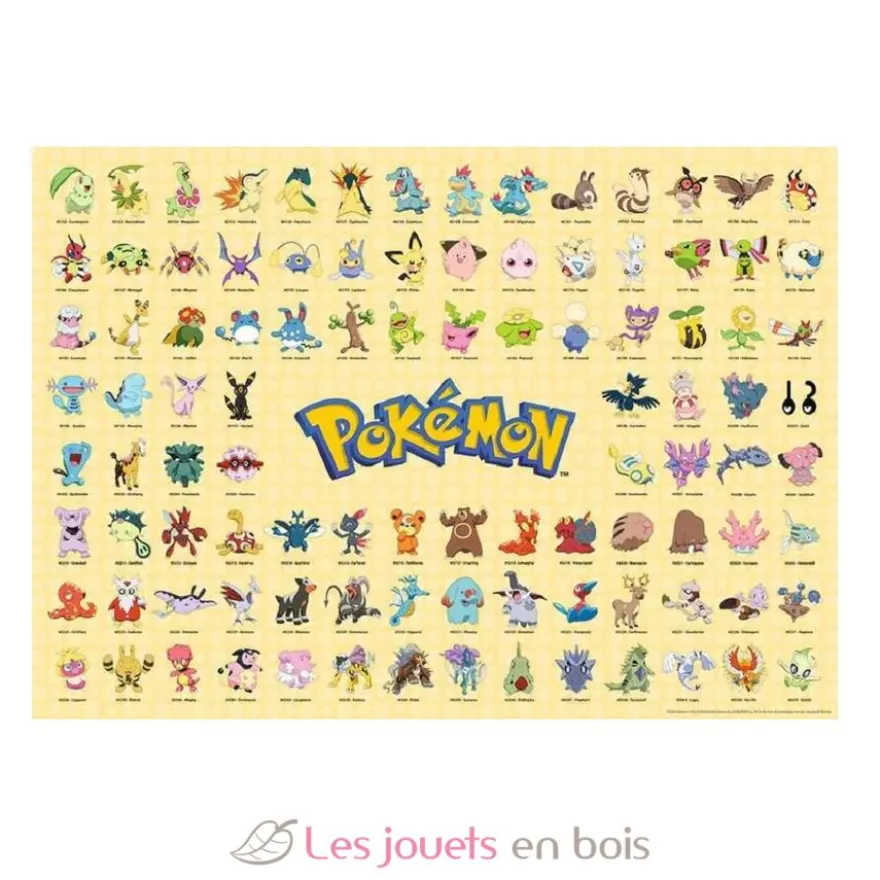 Puzzle 1000 pièces - Pokémon - Pokédex de la région de Johto - Ravensburger