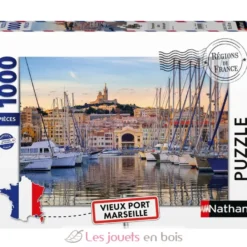 Puzzle 1000 pièces - Promenade dans le vieux port Marseille - Collection Régions de France - Nathan