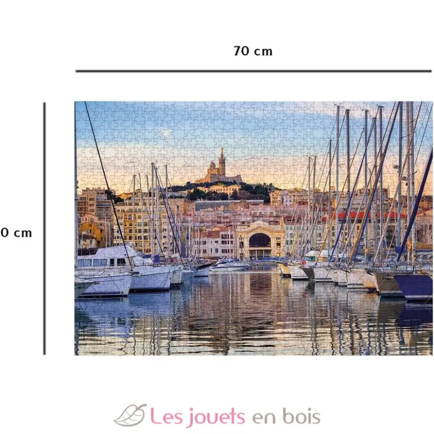 Puzzle 1000 pièces - Promenade dans le vieux port Marseille - Collection Régions de France - Nathan