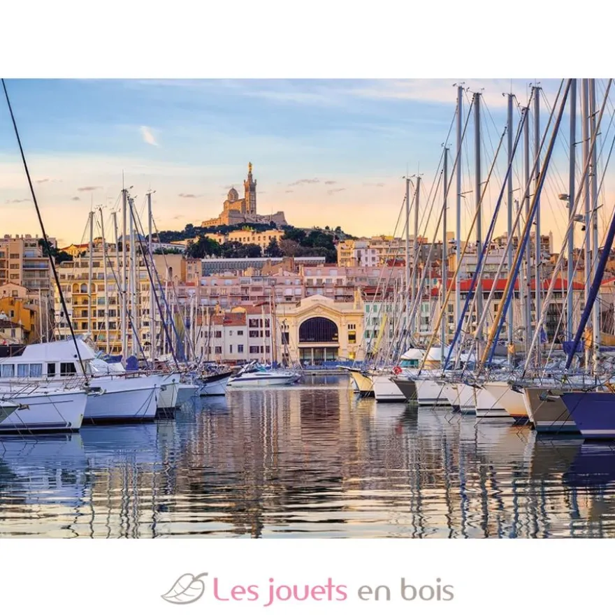 Puzzle 1000 pièces - Promenade dans le vieux port Marseille - Collection Régions de France - Nathan