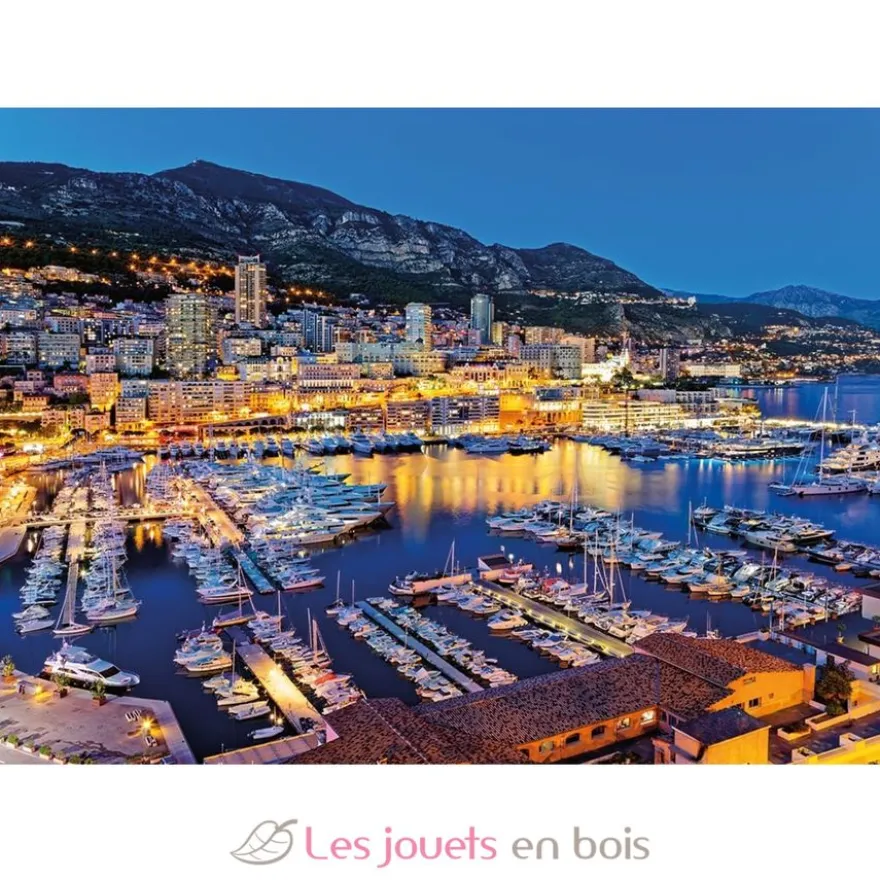 Puzzle 1500 pièces - Une nuit au port de Monaco - Collection Régions de France - Nathan