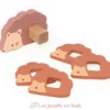 Puzzles d'éveil en bois - Maman bébé animaux à compter - Vilac