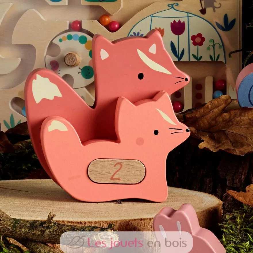 Puzzles d'éveil en bois - Maman bébé animaux à compter - Vilac