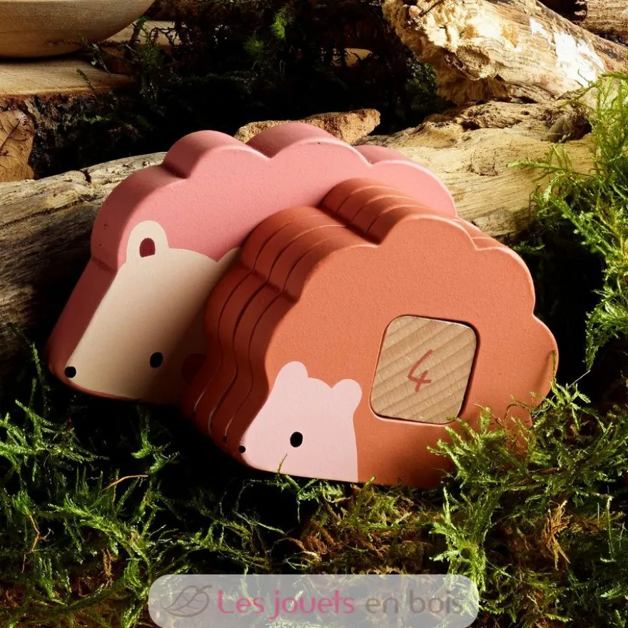 Puzzles d'éveil en bois - Maman bébé animaux à compter - Vilac